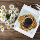 Puppy on Bag, 100% Cotton Tote Bag, Tote Bag, Heavy Cotton Tote Bag, Bags, Dogs
