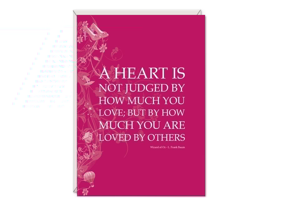 Wizard of Oz Literary Greetings Card - A Heart is Not Judged