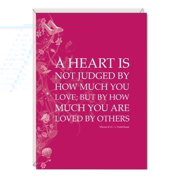 Wizard of Oz Literary Greetings Card - A Heart is Not Judged