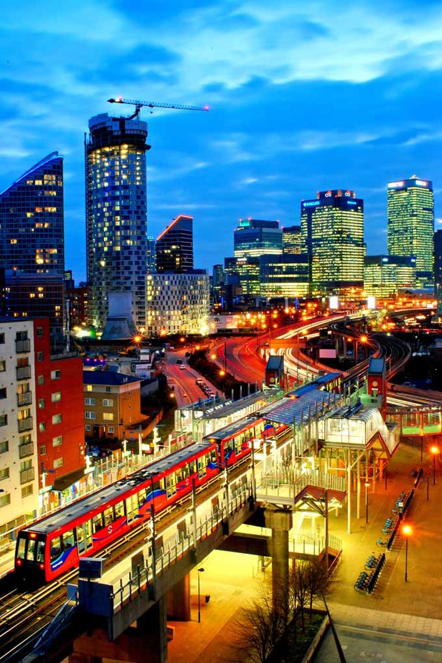 East India Dock Station Canary Wharf London 12"x18" Print