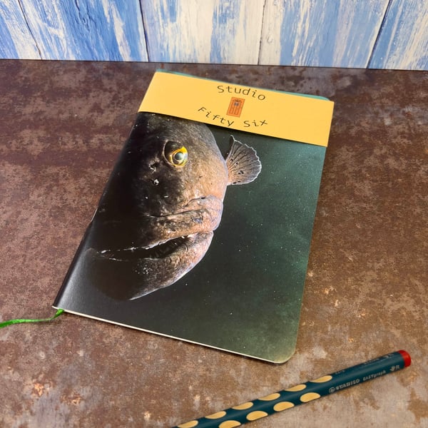 Notebook, Marine themed, A5 (ish), made from up-cycled and recycled materials.