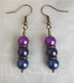 Gorgeous Peacock Purple Earrings - Dark tones - Image 3