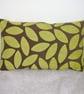 Lime Green and Brown Cushion Cover 20"x12" 40x30cm Chenille 