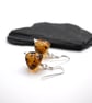 leopard print cone lampwork glass earrings - Image 2