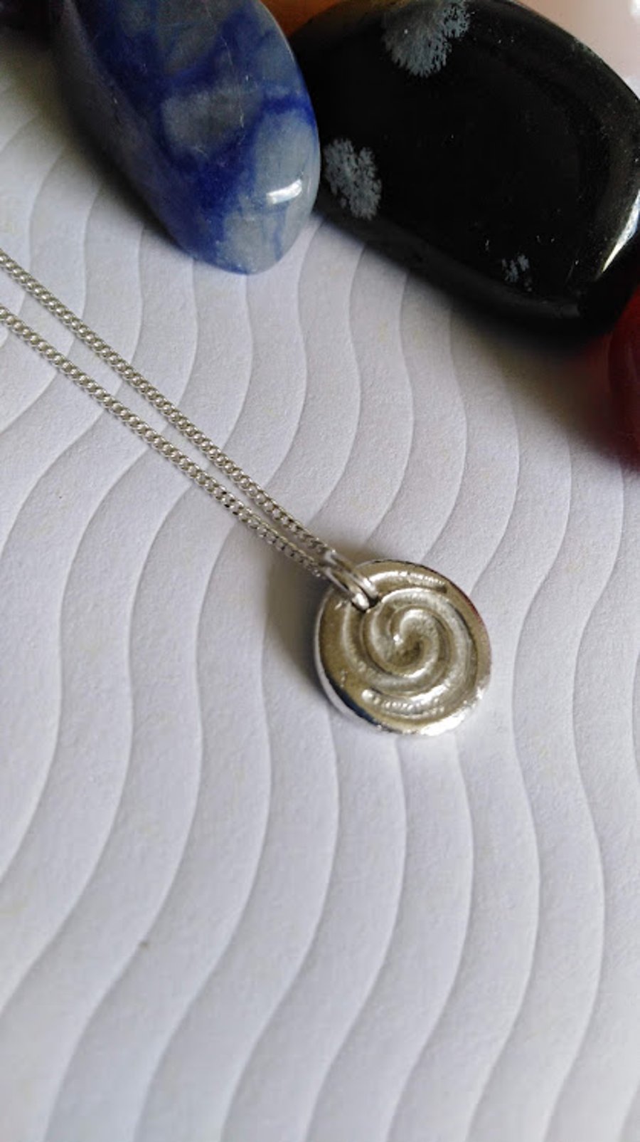 Fine Silver Spiral Necklace