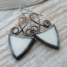 Handmade Stained Glass & Copper Earrings