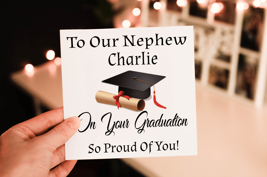Congratulations Nephew Graduation Card, Your Graduating Card, Personalised Card 