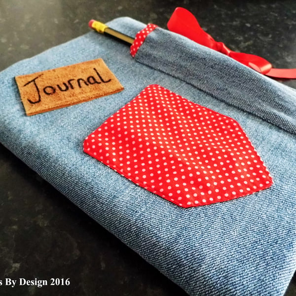 A5 Denim Covered Journal or Notebook In Vintage Styling