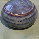 Lidded blue trinket pot handmade pottery