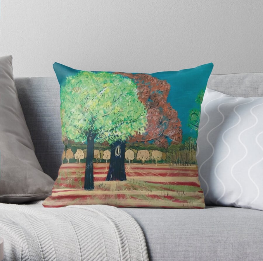 Beautiful Cushion Featuring The Original Art Of Sally Anne Wake Jones