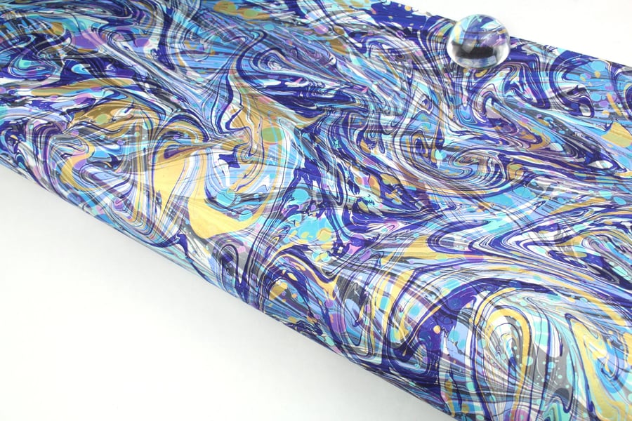 Multicolour double marble pattern a2 marbled paper sheet