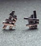 Quirky contemporary silver 'doodle' studs - Image 1