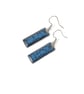Small deep blue dangle earrings, lightweight colourful minimalist earrings - Image 3