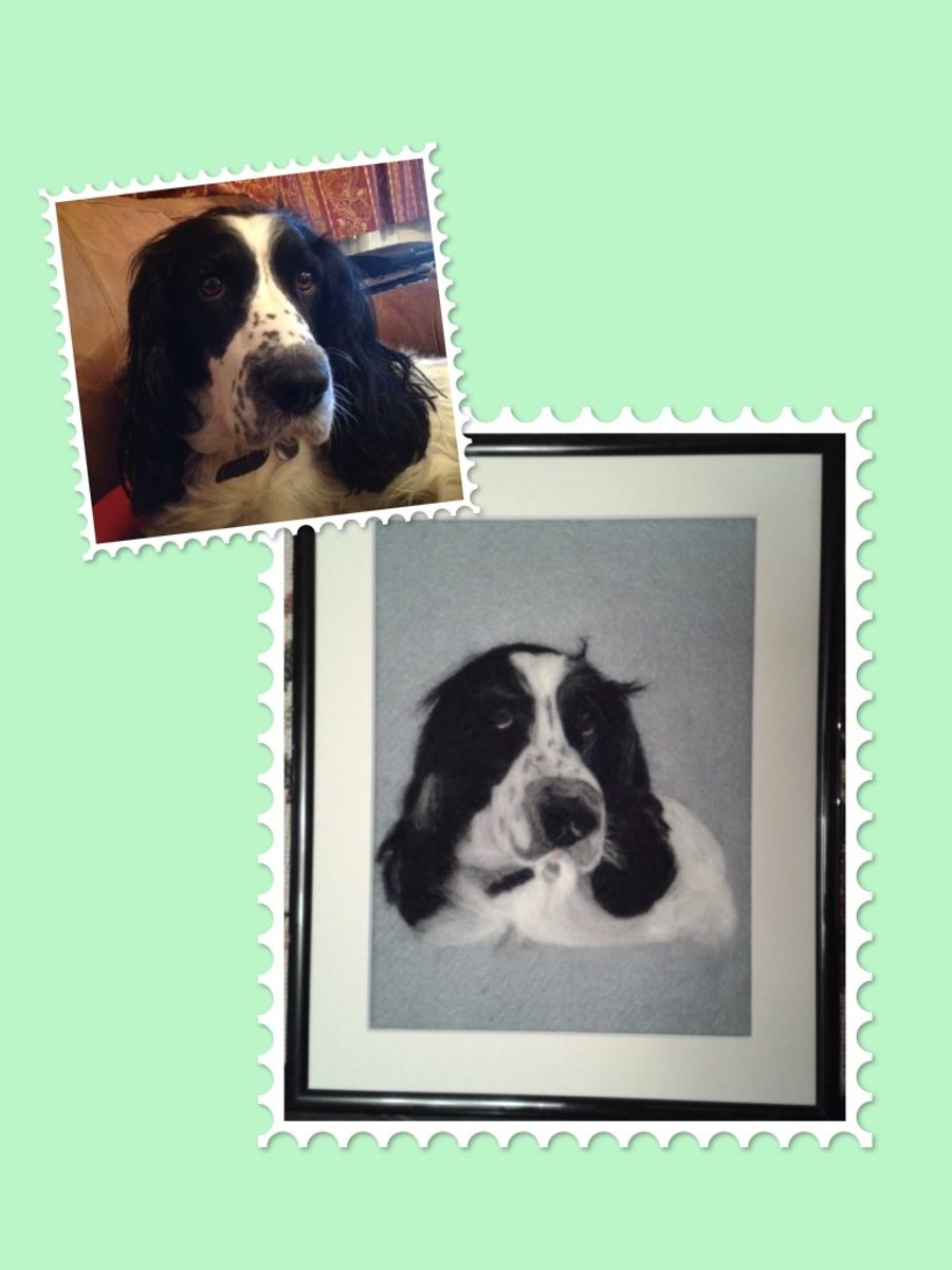 Needle felted pet portrait