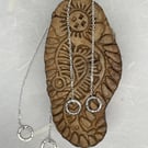 Hammered Silver Circle Threader Earrings