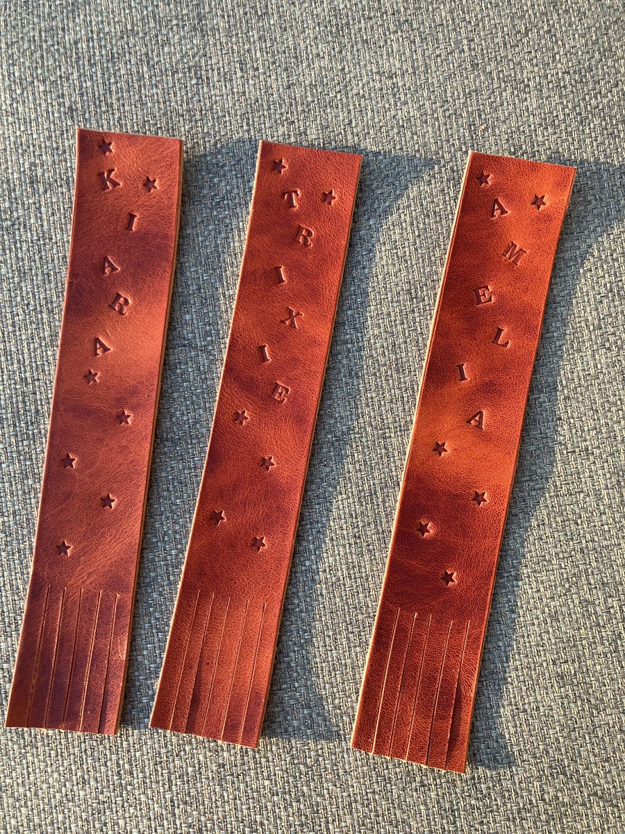 Personalised leather bookmark, handcrafted using full grain leather