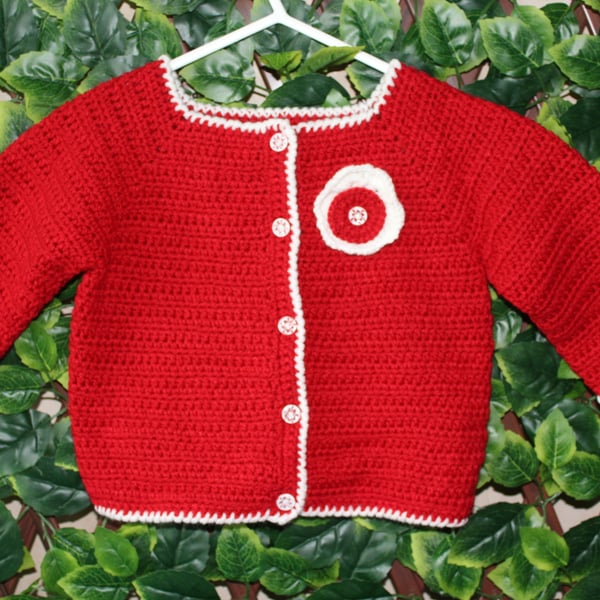 handmade crochet baby cardigan size 12 - 18 months