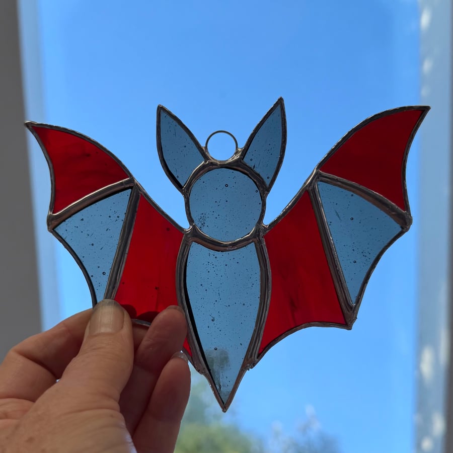 Stained Glass Bat Suncatcher - Handmade Window Decoration