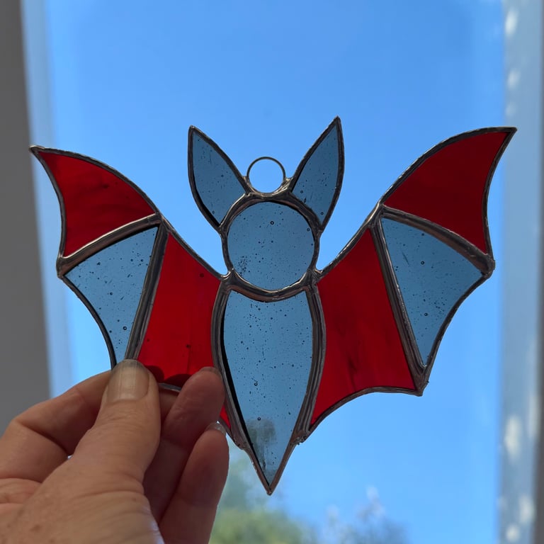 Stained Glass Bat Suncatcher - Handmade Window Decoration