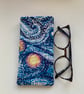 Van Gogh Starry Night Inspired Print Quilted Fabric Glasses Case