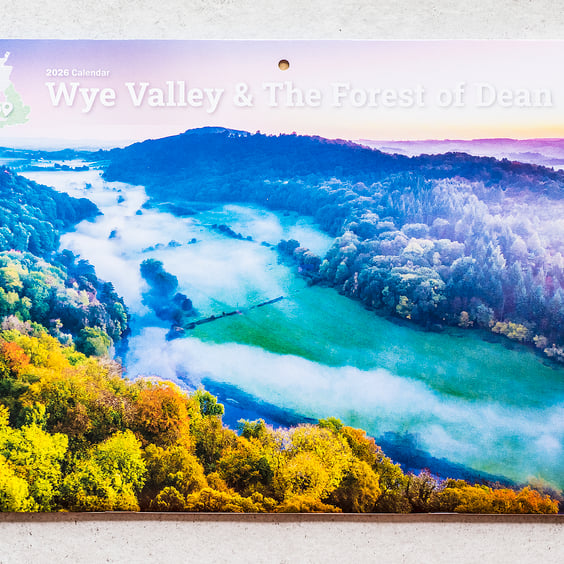 2026 A4 Wall Calendar Wye Valley Forest of Dean landscapes UK views scenery    