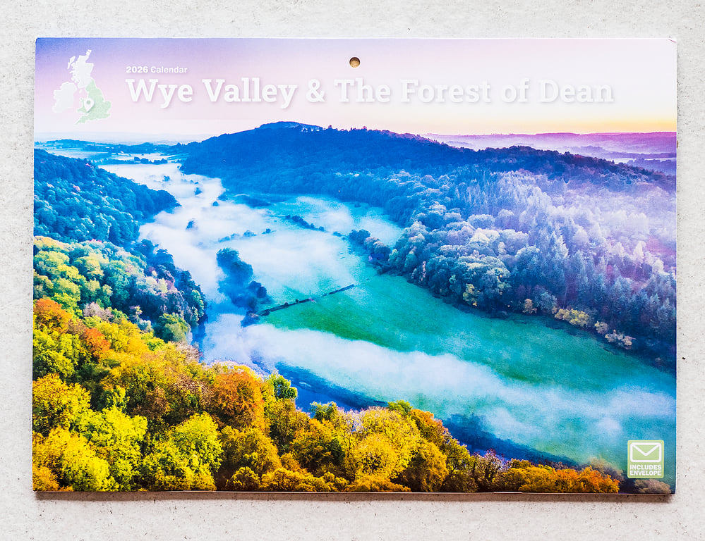 2026 A4 Wall Calendar Wye Valley Forest of Dean landscapes UK views scenery    