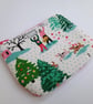 Christmas zipped purse - festive messages scene - peace, love, joy, friends