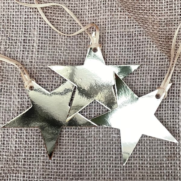 Gift Tags x 20 Gold Star Christmas Birthday with Ties