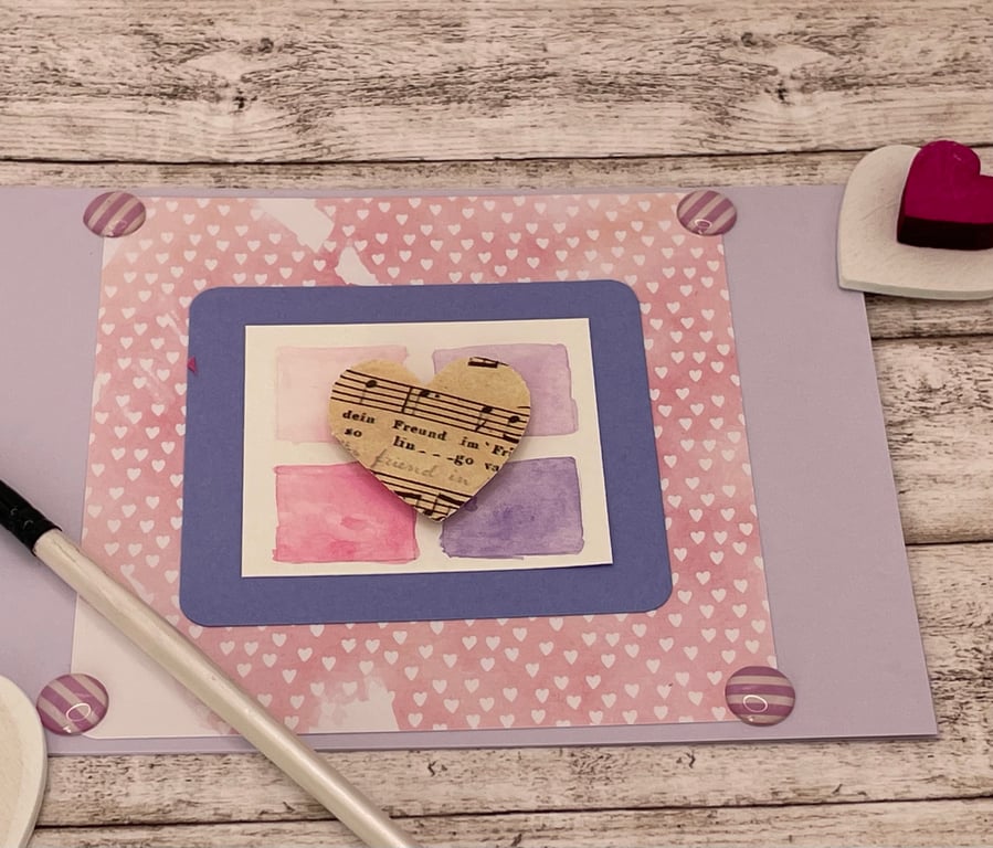 Wedding card with heart theme