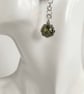 Green Amber Chainmaille Earrings  - Image 2