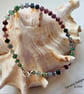 Genuine Ruby, Sapphire & Emerald Dainty Stacker Sterling Silver Bracelet - Image 4