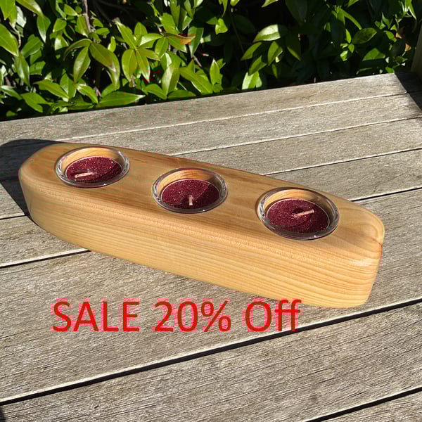 Pine Wood Candle Holder (WCH14)