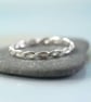 Twisted Silver Ring 1 mm Wire Dainty Stacking Rings - Image 2