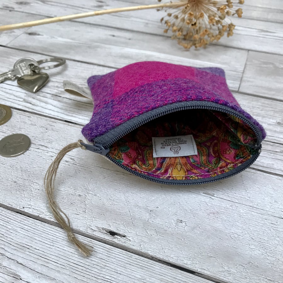 Harris Tweed and Scottish Linen Coin Purse, Credit Card Purse