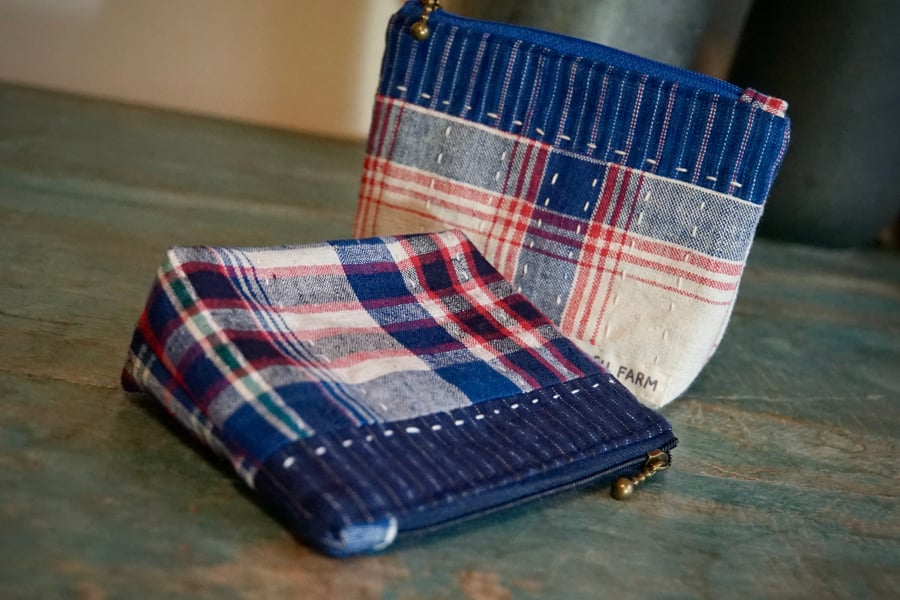 Fabric Wallet Handmade Zipper Pouch Coin and Card Purse 