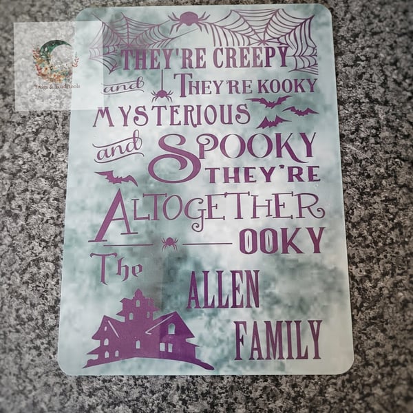 The addams family style family wall art 