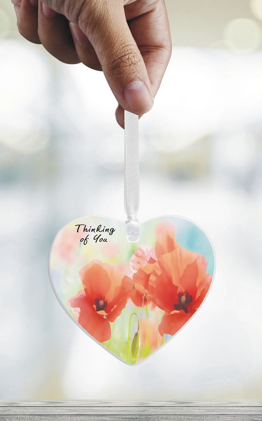 Poppy Remembrance Ceramic Heart - Sympathy Gift For Friend - Difficult Times