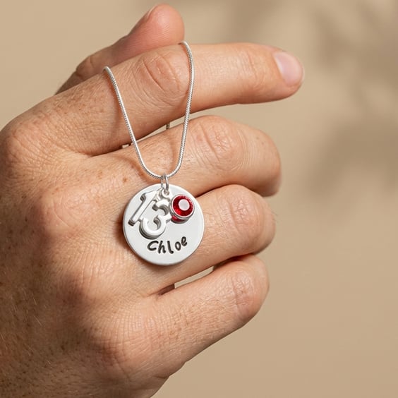 Personalised 13th Birthday Necklace - Daughter Sister Granddaughter Niece