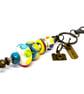 Handmade Bright Polka-Dot Lamp-work Glass Bead Bag Charm Keyring  Unique Gift  - Image 2