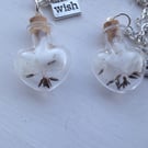 Dandelion Wishes Glass Heart Necklace