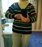 Ladies crocheted multicoloured V neck jumper. Size 12 to 14. - Image 5