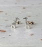 Recycled Sterling Silver Giraffe Stud Earrings – Cute Handmade Animal Jewellery  - Image 2