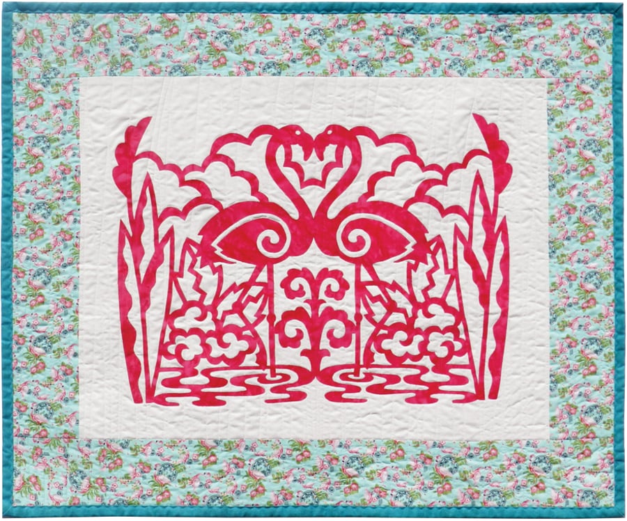 Deco Flamingoes Wall Quilt