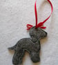 757. Bedlington Terrier with Santa hat Christmas tree hanging ornament. - Image 4