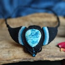 Shattuckite Macramé Necklace in black
