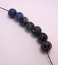 Handmade brown and iridescent lamp work glass beads - Image 10