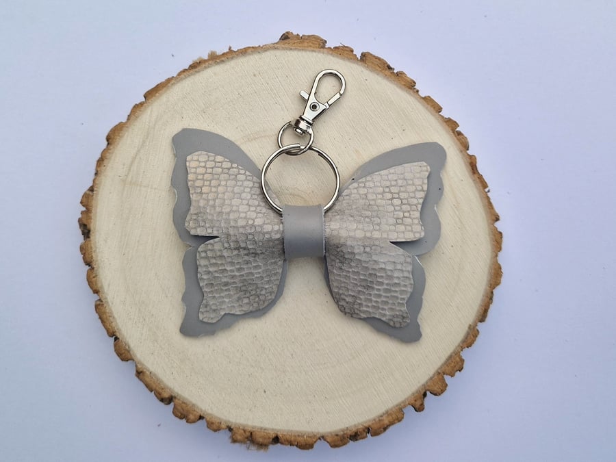 Leather Butterfly Bag Charm