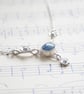 Sterling silver flower necklace with kyanite, dainty gemstone necklace - Image 3