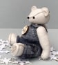 Winter Dressed collectable teddy bear, cute OOAK artist bears, felt bear 