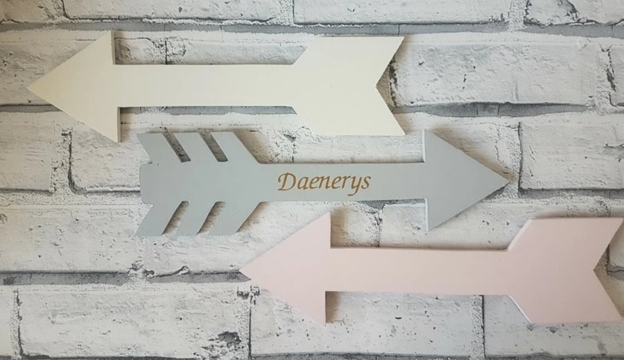 Arrows wall decoration for girl bedroom, scandi tribal wall decor arrows wooden